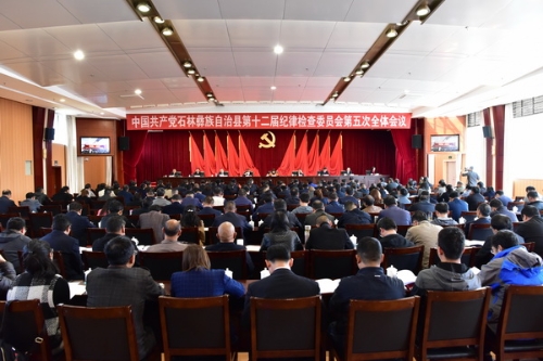 石林县纪委十二届五次全会开幕.jpg