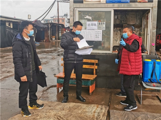 9.嵩明县纪检干部到杨桥街道伟诚蔬菜种植有限公司检查企业复工、进出人员管控、体温测量等情况。（陈思琪）_副本.jpg