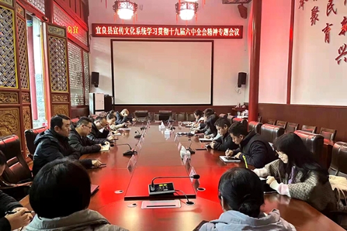 宜良县宣传文化系统组织干部职工学习党的十九届六中全会精神。（邱小坤 摄）.jpg