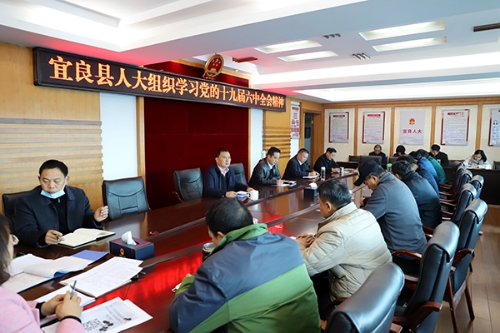 宜良县人大组织干部职工学习党的十九届六中全会精神。（唐婉玉蓉 摄）.jpg