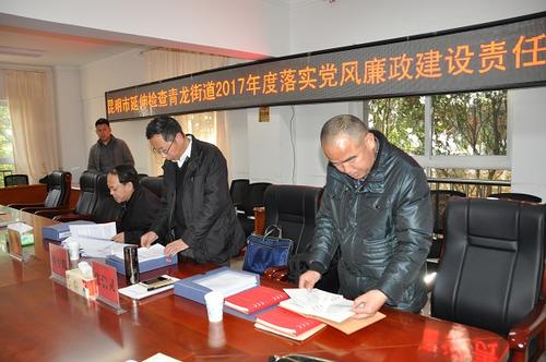 昆明市第十三检查考核组对安宁市2017年度落实党风廉政建设责任制工作进行检查考核（1青龙街道延伸检查）.jpg